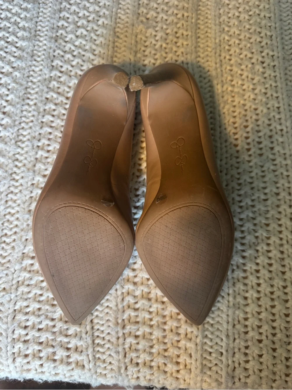 Jessica Simpson Nude Blush Pointed-Toe Stiletto Pumps